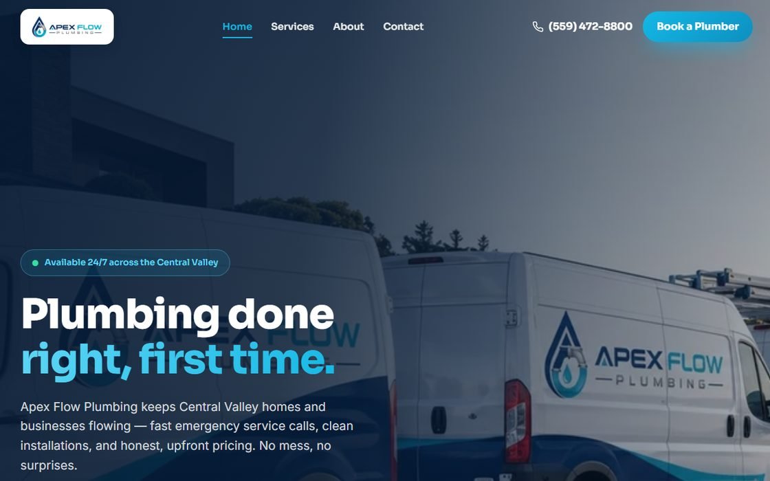 Website for Apex Flow Plumbing