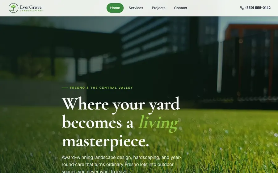 Website for EverGrove Landscaping