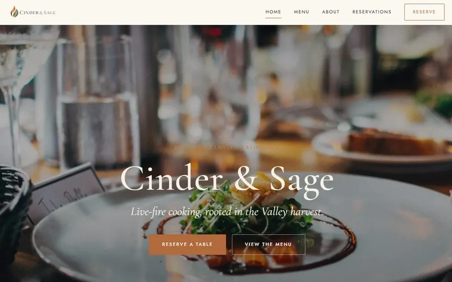 Website for Cinder & Sage