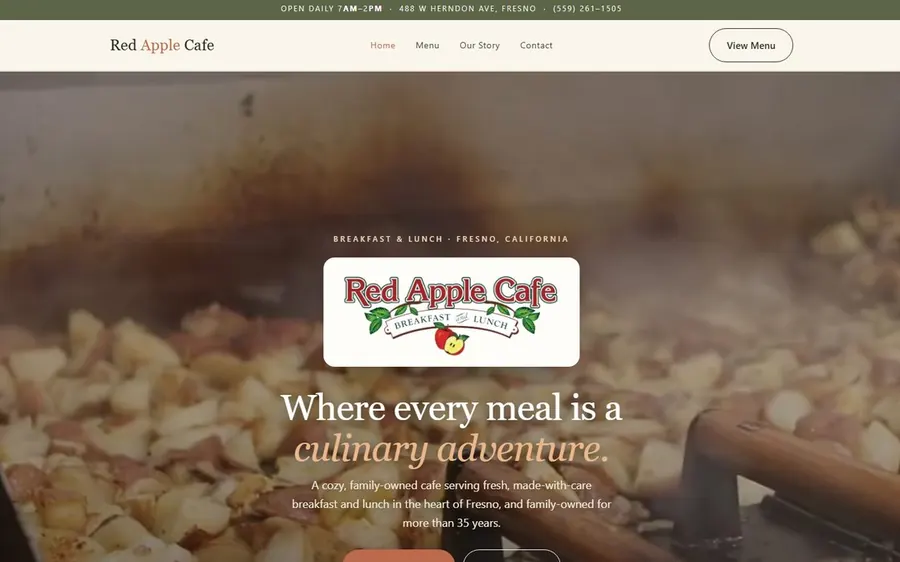 Website for Red Apple Café