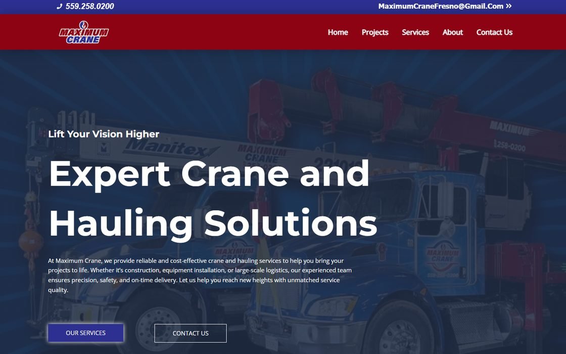 Website for Maximum Crane